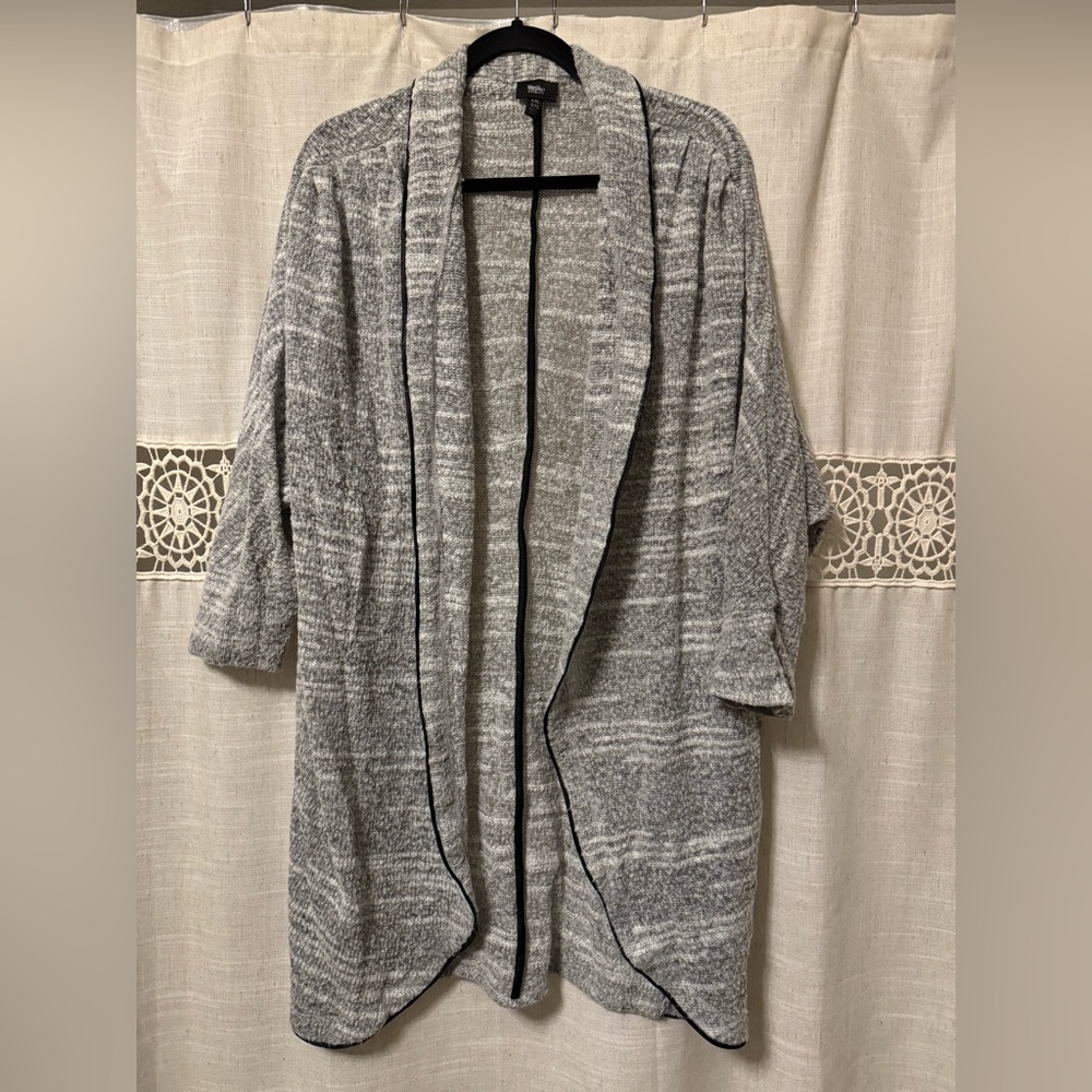 Gray Open Front Women's Sweater